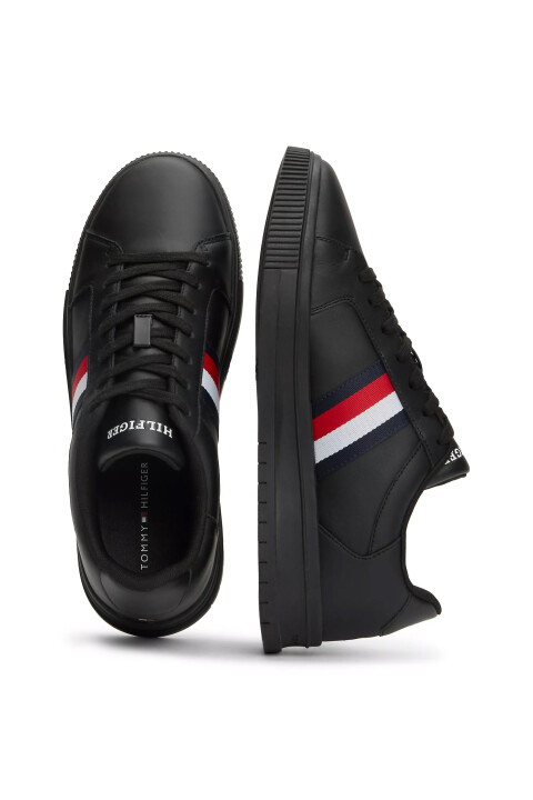 Erkek Supercup Stripes Low Top Sneakers-Siyah - 3