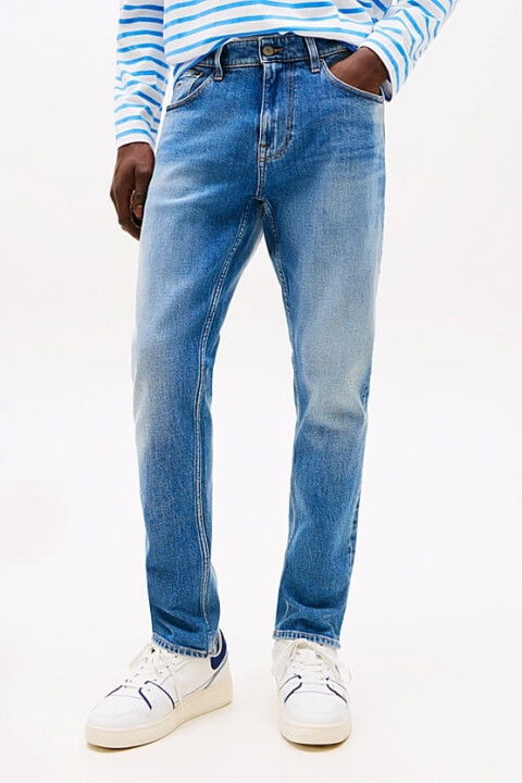 Erkek Th Austin Slim Dar Paça Jeans - Mavi - Tommy Hilfiger