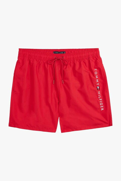 Erkek Th Bağcıklı Deniz Şortu - Kırmızı - Tommy Hilfiger