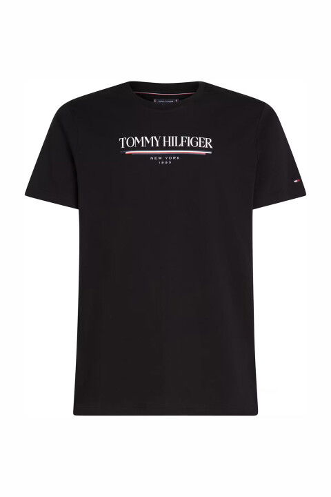 Erkek TH Brand Love Hilfiger T-Shirt – Siyah - Tommy Hilfiger
