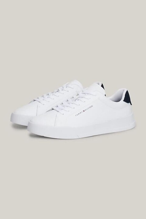 Erkek Th Court Grain Sneakers - Beyaz - Tommy Hilfiger