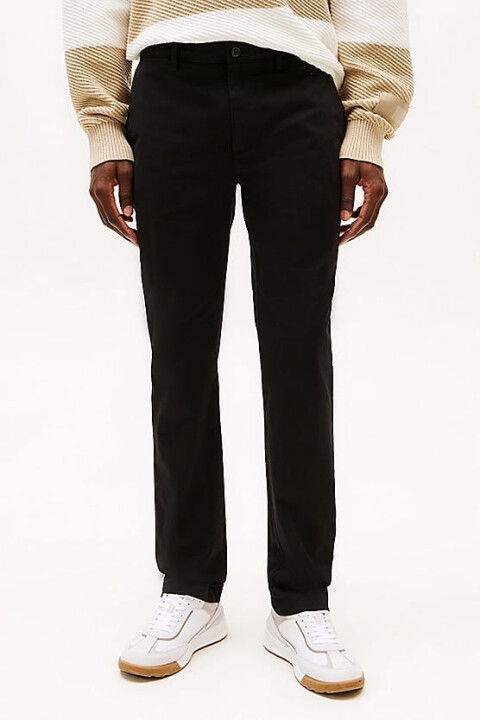 Erkek Th Denton Düz Paça Chino Pantolon - Siyah - Tommy Hilfiger