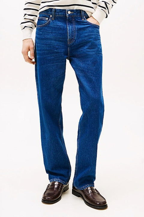 Erkek Th Denton Düz Paça Jeans Pantolon - Mavi - Tommy Hilfiger