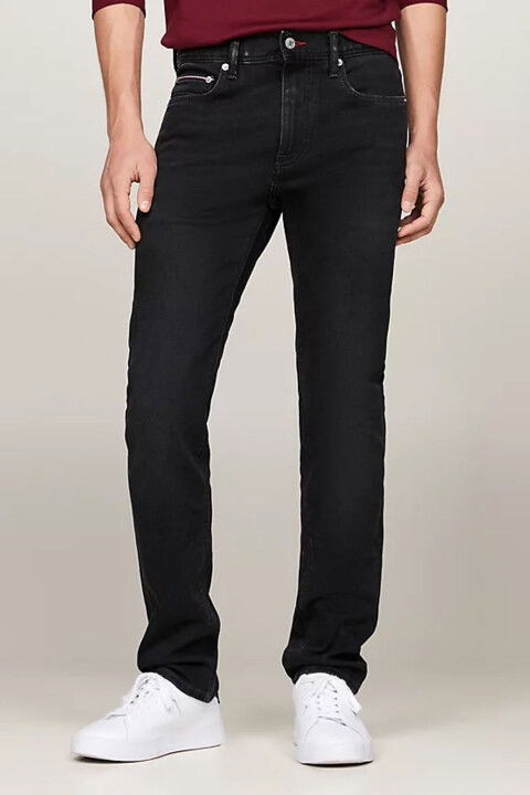 Erkek Th Flex Bleecker Slim Kot - Siyah - Tommy Hilfiger