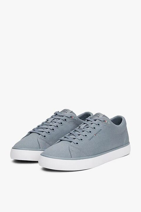 Erkek Th Logo Canvas Sneakers - Gri - Tommy Hilfiger