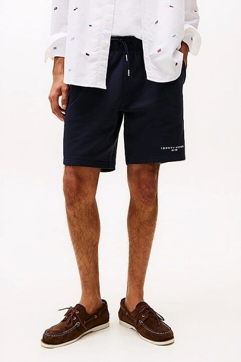 Erkek Th Logo Sweat Şort - Lacivert - Tommy Hilfiger