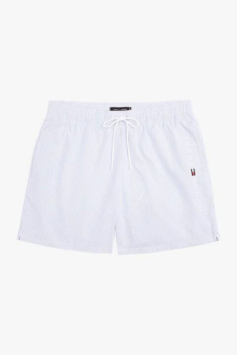 Erkek Th Orta Boy Çizgili Yüzme Şortu - Mavi - Tommy Hilfiger