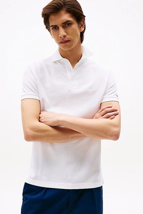 Erkek Th Regular Fit Monotype Polo T-Shirts - Beyaz - Tommy Hilfiger