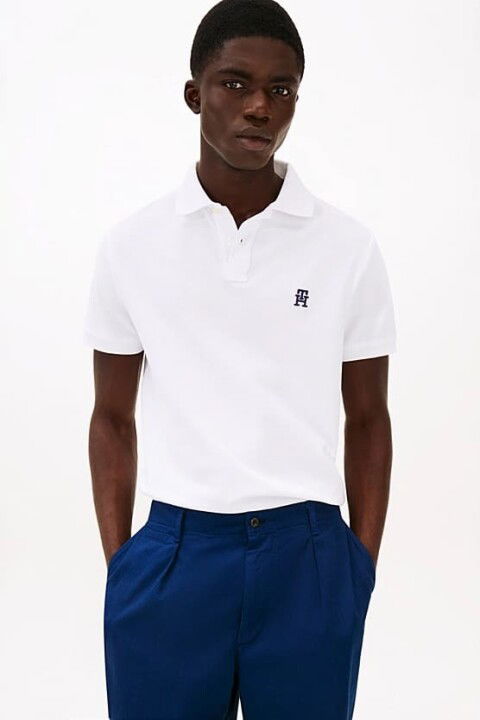 Erkek Th Regular Polo T-Shirt - Beyaz - Tommy Hilfiger