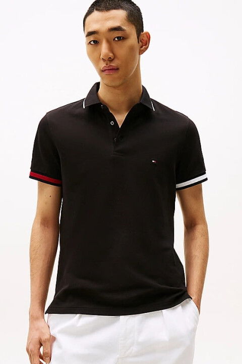 Erkek Th Slim Fit Polo T-Shirt - Siyah - Tommy Hilfiger