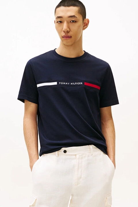 Erkek Th Yuvarlak Yaka T-Shirt - Lacivert - Tommy Hilfiger