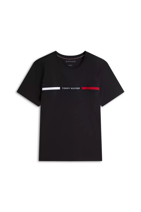 Erkek Th Yuvarlak Yaka T-Shirt - Siyah - Tommy Hilfiger