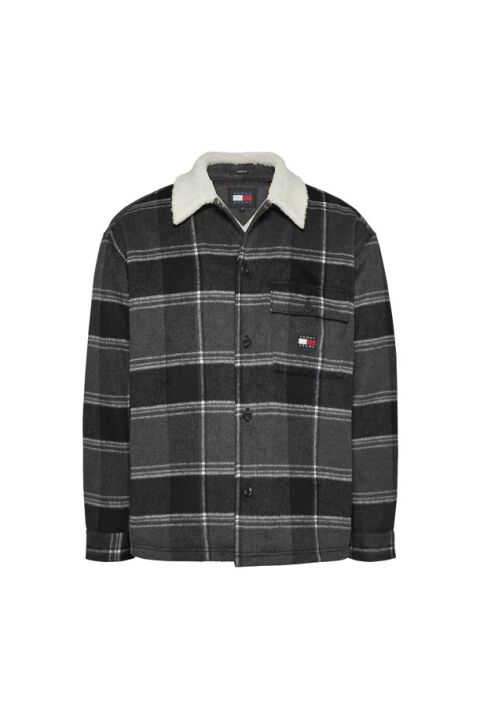 Erkek TJM CHECK SHERPA OVERSHIRT EXT Mont - Siyah - Tommy Hilfiger