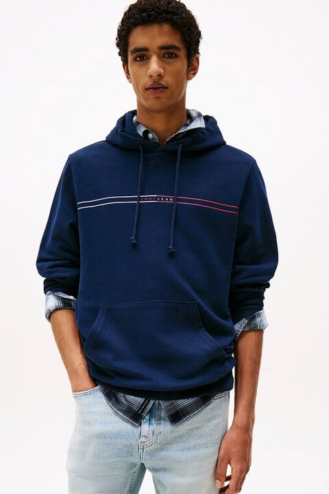 Erkek Tjm Kapüşonlu Sweatshirt - Lacivert - Tommy Hilfiger