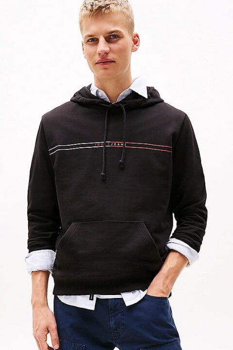 Erkek Tjm Kapüşonlu Sweatshirt - Siyah - Tommy Hilfiger