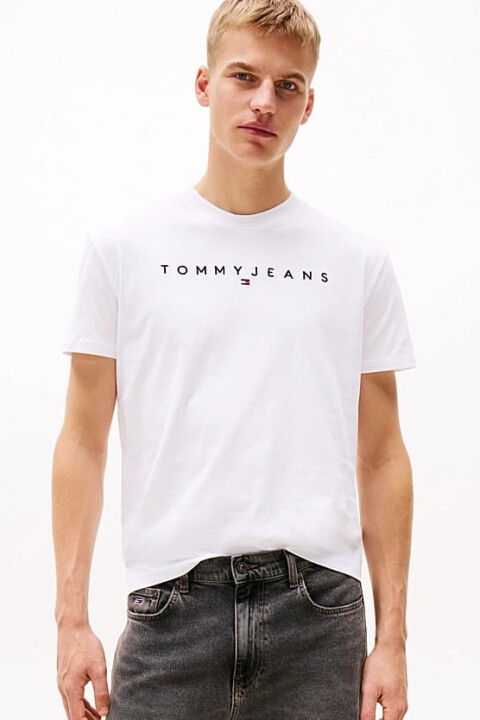 Erkek Tjm Logo Nakışlı T-Shirt - Beyaz - Tommy Hilfiger