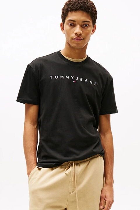 Erkek Tjm Logo Nakışlı T-Shirt - Siyah - Tommy Hilfiger