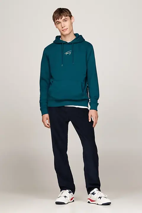 Erkek TJM REG Altın İmza Logolu Sweatshirt - Mavi - 2