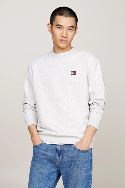 Erkek TJM REG Badge Crew Sweatshirt -Açık Gri - Tommy Hilfiger