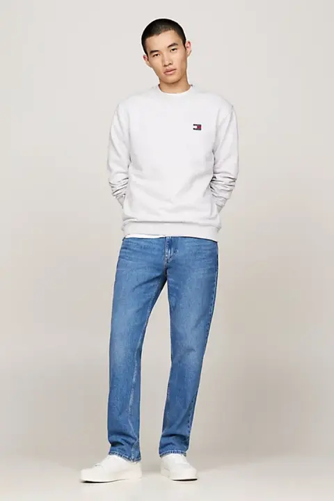 Erkek TJM REG Badge Crew Sweatshirt -Açık Gri - 2