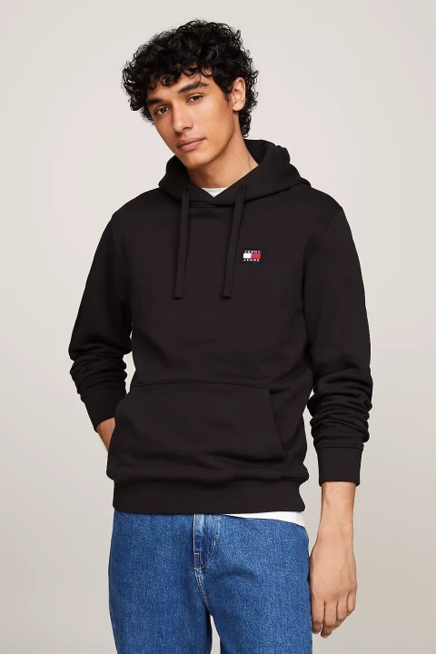 Erkek TJM REG BADGE HOODIE EXT Sweatshirt-Siyah - 2