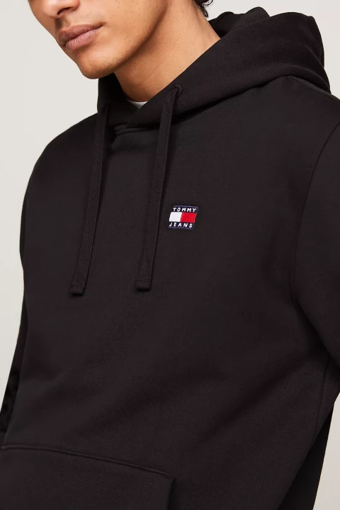 Erkek TJM REG BADGE HOODIE EXT Sweatshirt-Siyah - 4