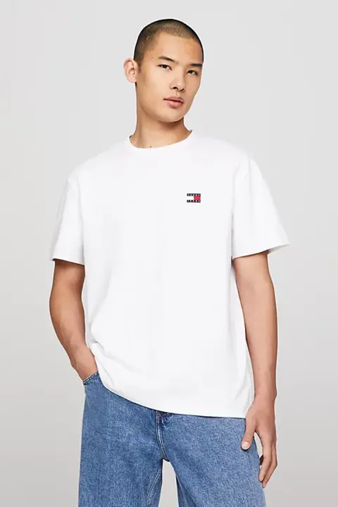 Erkek TJM Reg Badge T-Shirt - Beyaz - 1