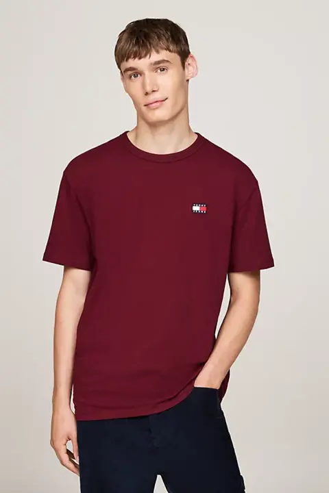 Erkek TJM Reg Badge T-Shirt - Kırmızı - 1