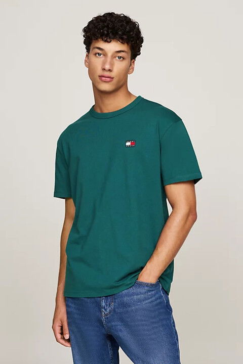 Erkek Tjm Reg Badge T-Shirt - Yeşil - Tommy Hilfiger