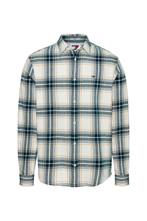 Erkek TJM REG CHECK FLANNEL SHIRT EXT Gömlek - Beyaz - 1