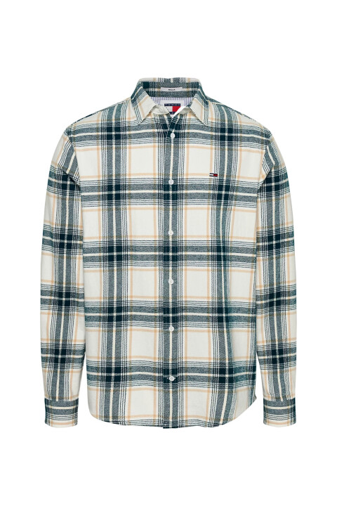 Erkek TJM REG CHECK FLANNEL SHIRT EXT Gömlek - Beyaz - Tommy Hilfiger