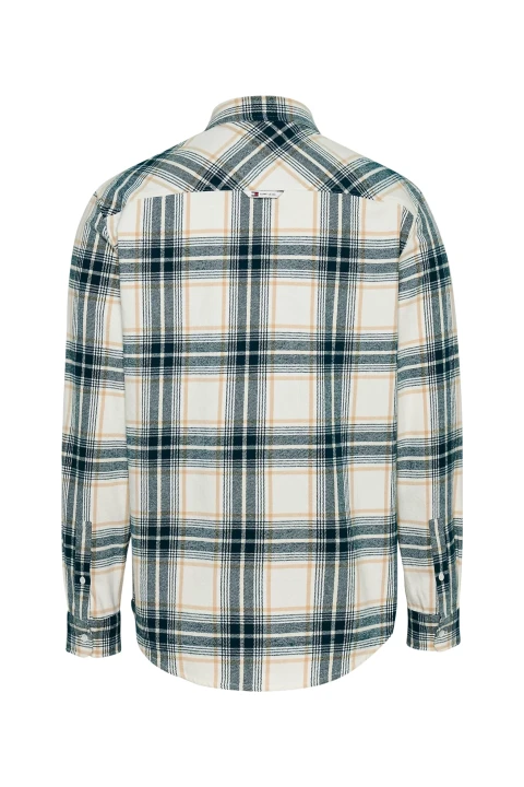 Erkek TJM REG CHECK FLANNEL SHIRT EXT Gömlek - Beyaz - 2