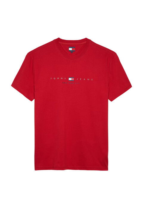 Erkek TJM Reg Flag Linear SS Tee Ext T-Shirts - Kırmızı - Tommy Hilfiger