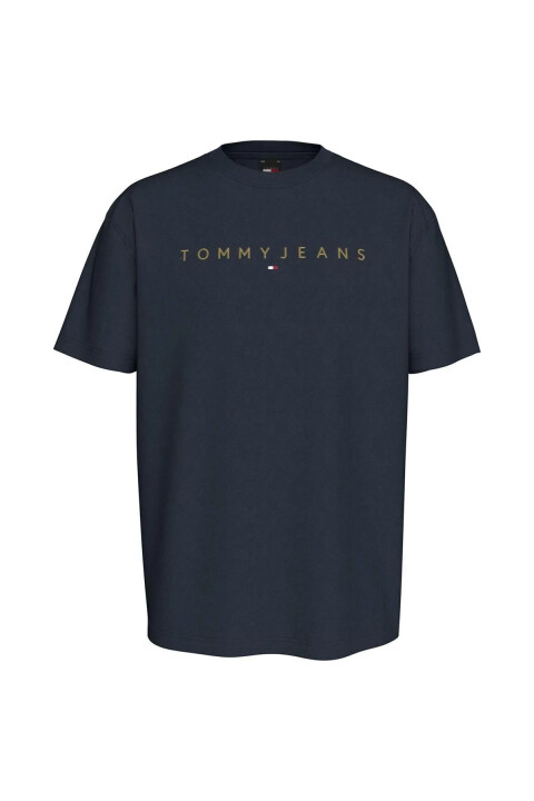 Erkek TJM Reg Gold Doğrusal Logo T-Shirt - Lacivert - Tommy Hilfiger