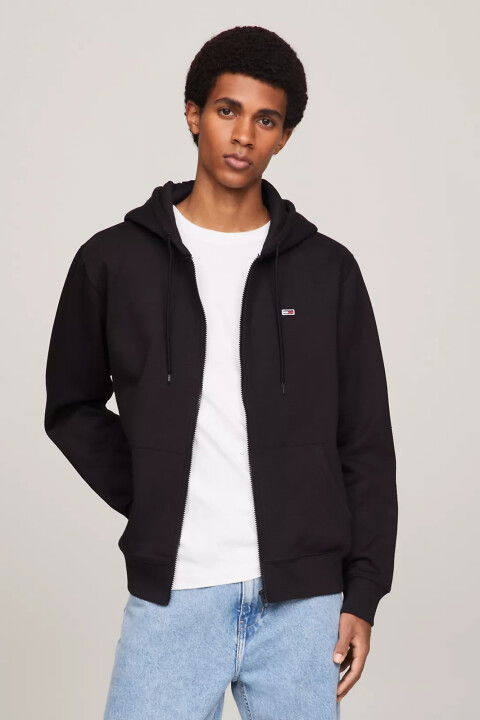 Erkek Tjm Regular Fleece Zıp Hoodıe Sweatshirt-Siyah - Tommy Hilfiger