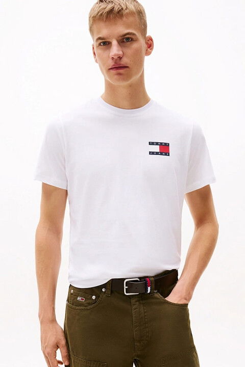 Erkek Tjm Slim Badge T-Shirt - Beyaz - Tommy Hilfiger