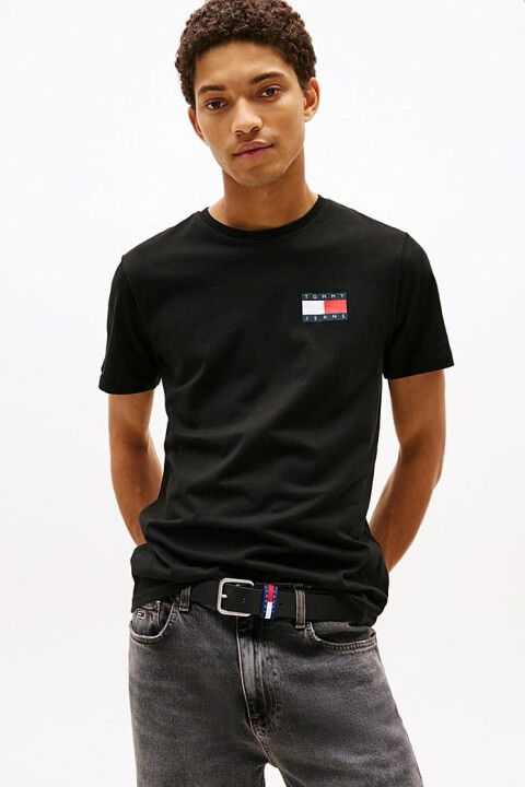 Erkek Tjm Slim Badge T-Shirt - Siyah - Tommy Hilfiger