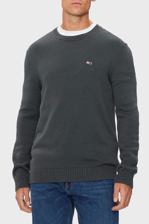 Erkek Tjm Slım Essntls Kazak - Gri - Tommy Hilfiger