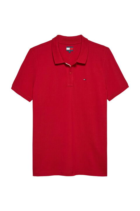 Erkek TJM Slim Placket Polo EXT T-Shirt - Kırmızı - Tommy Hilfiger
