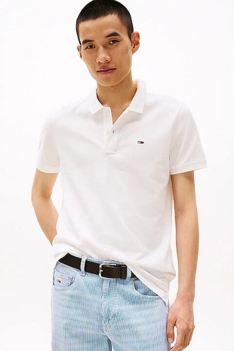 Erkek Tjm Tek Renk Polo T-Shirt - Ekru - Tommy Hilfiger