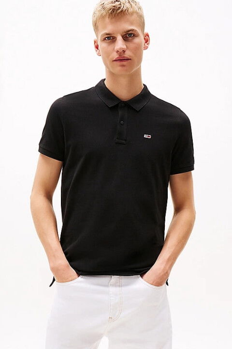 Erkek Tjm Tek Renk Polo T-Shirt - Siyah - Tommy Hilfiger