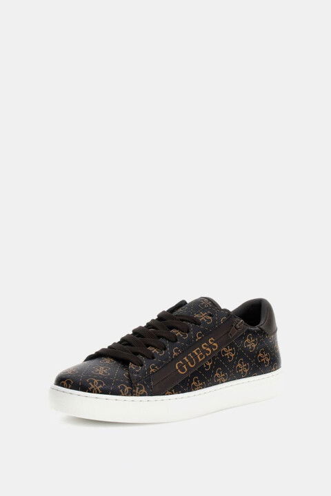 Erkek Todi 4G Logolu Sneaker - Siyah/Kahverengi - Guess