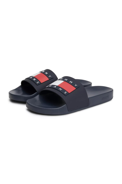 Erkek TOMMY JEANS POOL SLIDE ESS Terlik-Lacivert - 3