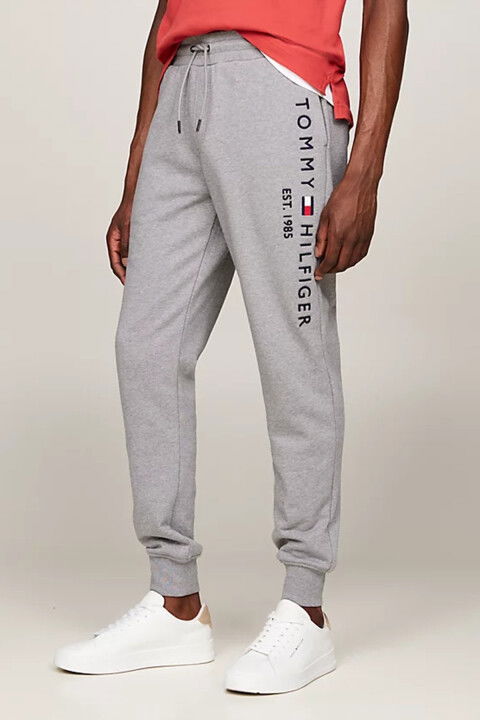 Erkek Tommy Nakışlı Logo Paçalı Eşofman Altı - Gri - Tommy Hilfiger
