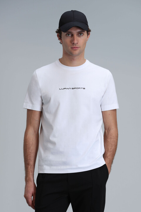 Erkek Tony Modern Grafik T- Shirt - Beyaz - Lufian