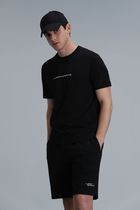 Erkek Tony Modern Grafik T- Shirt - Siyah - Lufian