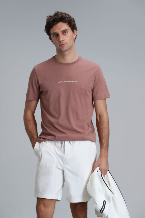 Erkek Tony Modern Grafik T- Shirt - Tarçın - Lufian