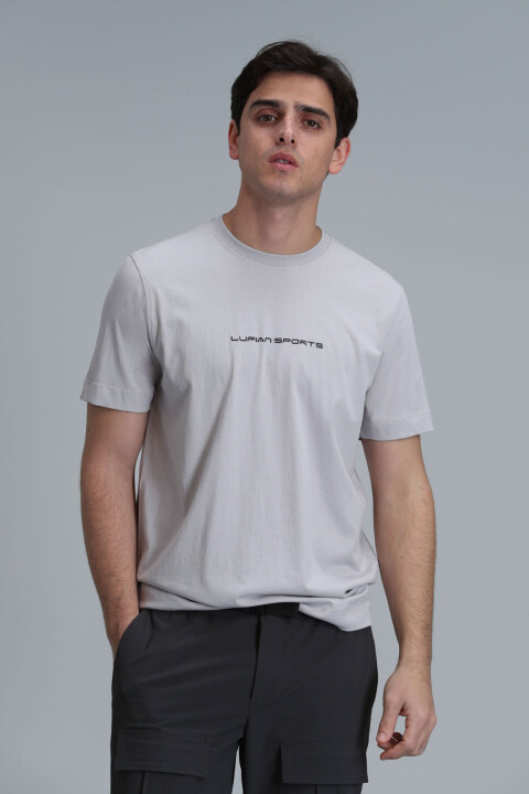 Erkek Tony Modern Grafik T- Shirt - Taş - Lufian