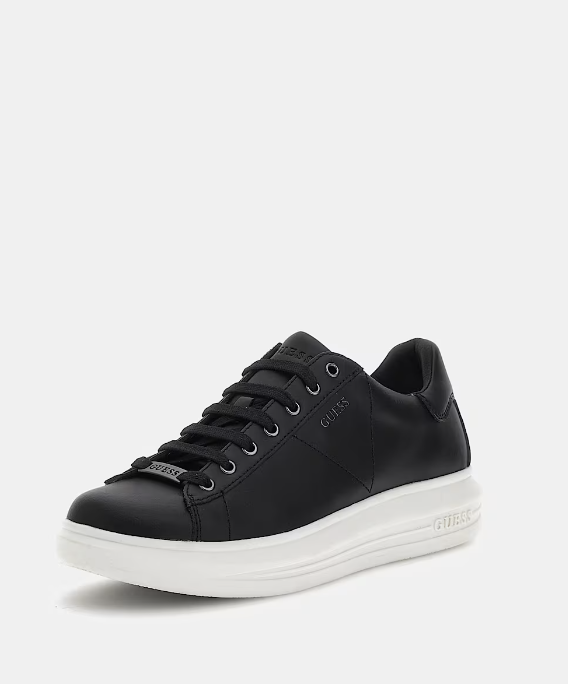Erkek Vibo Deri Kaırşımı Sneaker Ayakkabı - Siyah - GUESS