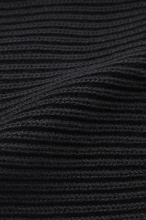 Erkek Woven Fermuarlı Kazak - Siyah - 5